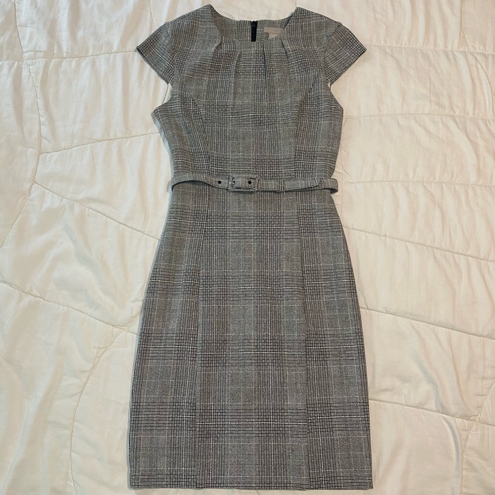 H&M Black/White Checkered Midi Dress